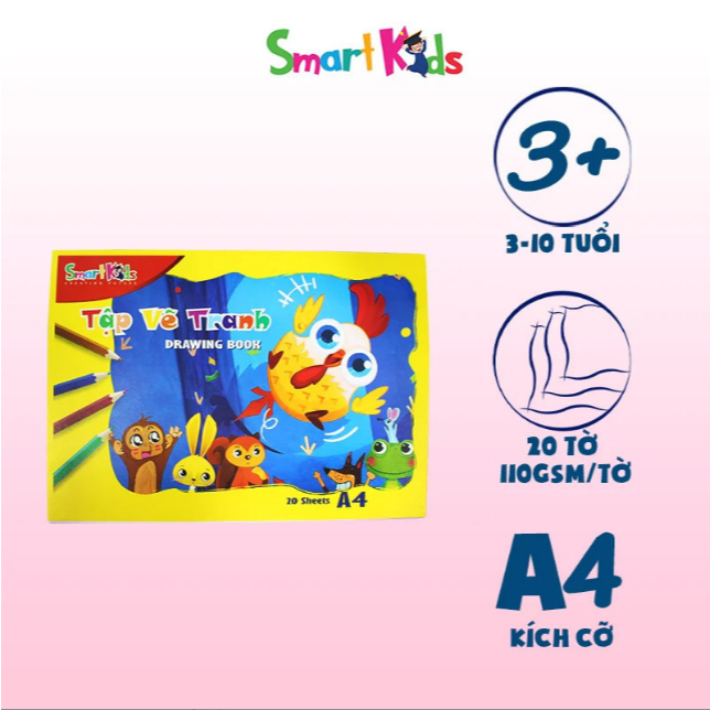 [ANKICO LIQUIDATION] Combo 5 Smartkids SK-SB1001 A4 สมุดวาดภาพสําหรับเด็กฝึกวาดภาพศิลปะ