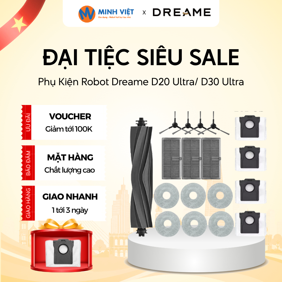 Dreame D20 Ultra/ D30 Ultra อุปกรณ์เสริมสําหรับเครื่องดูดฝุ่นหุ่นยนต์ - สินค้าคุณภาพ - พรีเมี่ยม 100