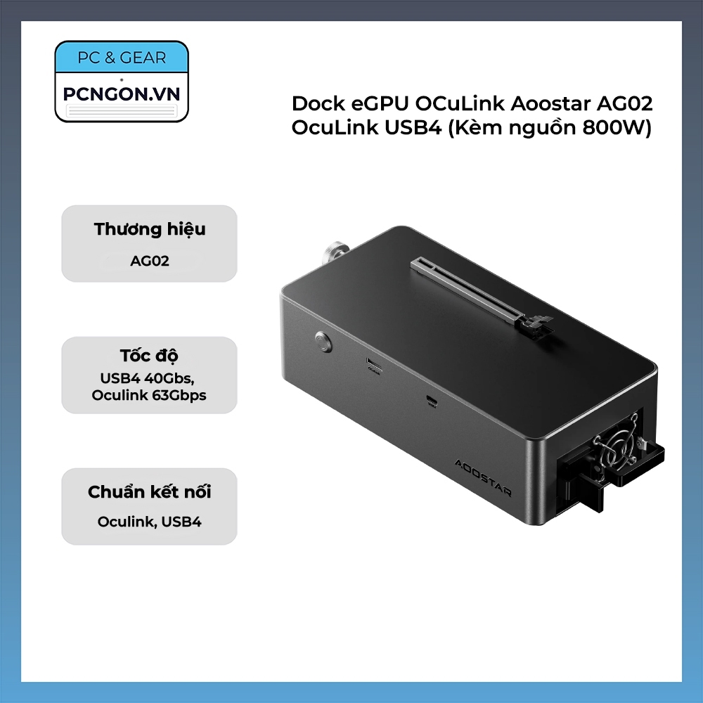 [PCNGON] OCuLink Aoostar AG02 OcuLink USB4 eGPU Dock (รวมแหล่งจ่ายไฟ 800W)