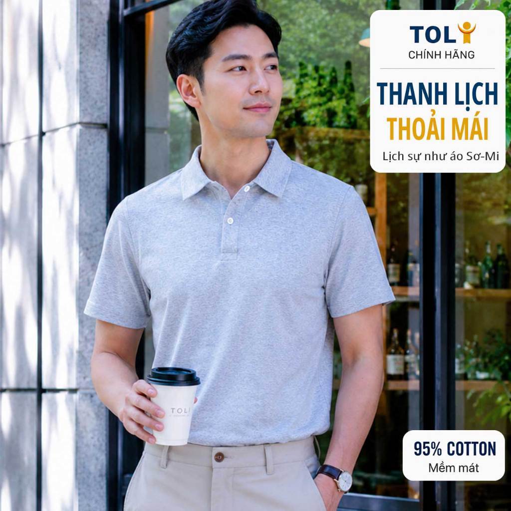 เสื้อโปโลผู้ชาย TOLI สีพื้น 12 สี คอปกเปิดลงเรียบหรู ทรงตรง ผ้าคอตตอน 4 ทาง พรีเมี่ยม - PLM09