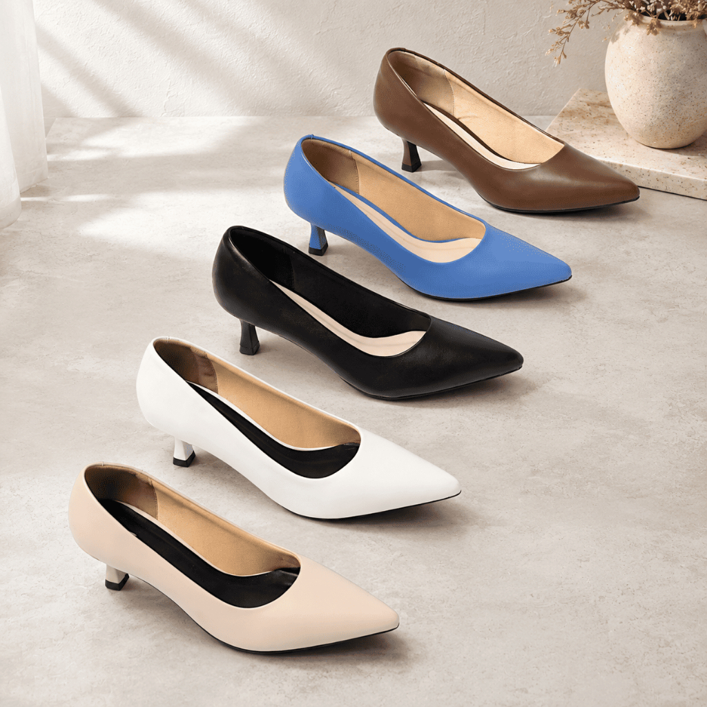 5,5 ซม.รองเท้าส้นสูงพื้นฐาน Pointed Toe Pixie Bar Heel H324