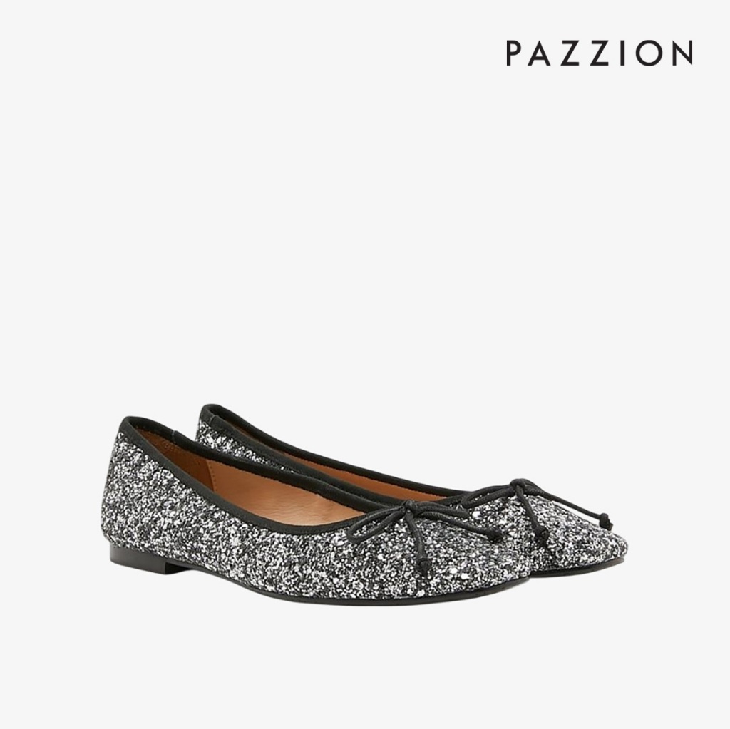 PAZZION คริสตัล Embellished Glitter Square Toe รองเท้าบัลเล่ต์รองเท้าส้นสูงผู้หญิงปิด Toe