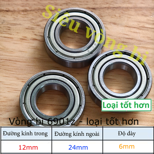 [แบบเกอร์] แบริ่ง - แบริ่ง รหัส 6901z KT 12x24x6mm - สินค้า OEM จีน