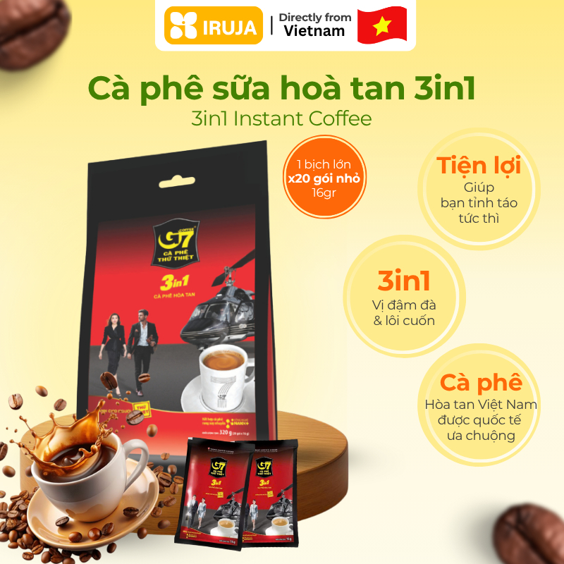 [IRUJA VIETNAM] INSTANT COFFEE 3-IN-1 TRUNG NGUYEN G7 20 SACHETS X 16G (320G)