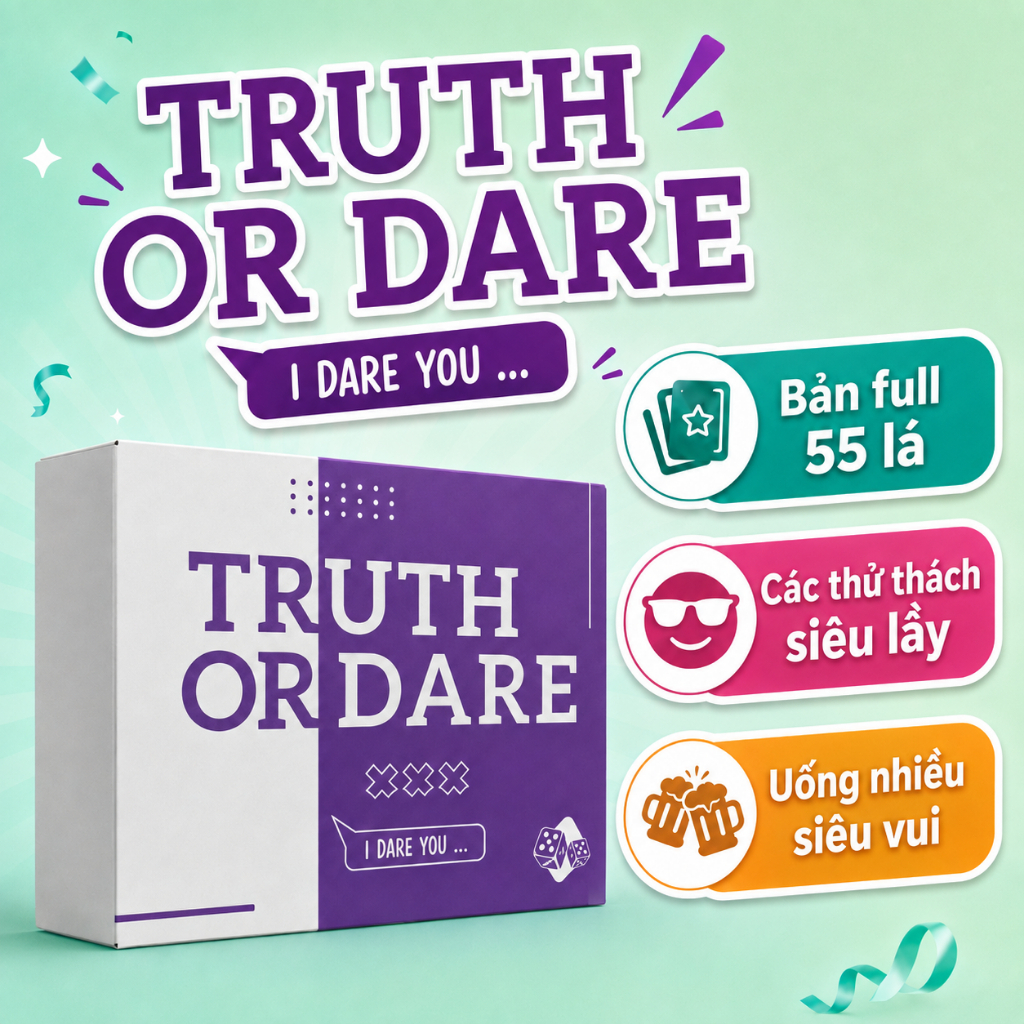 Truth Or Dare 55 Card Drinking Game Group of Friends, Party Game, Super Challenge