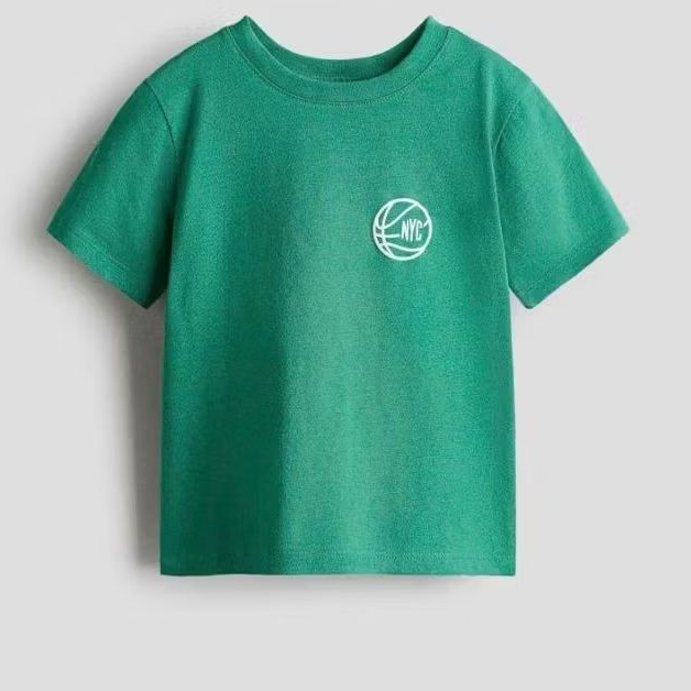 เสื้อยืดสีเขียว H&M สําหรับเด็ก 4-8Y