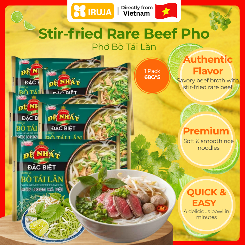 [IRUJA VIETNAM] MOST SPECIAL ROLLED BEEF PHO 68G (COMBO X5)
