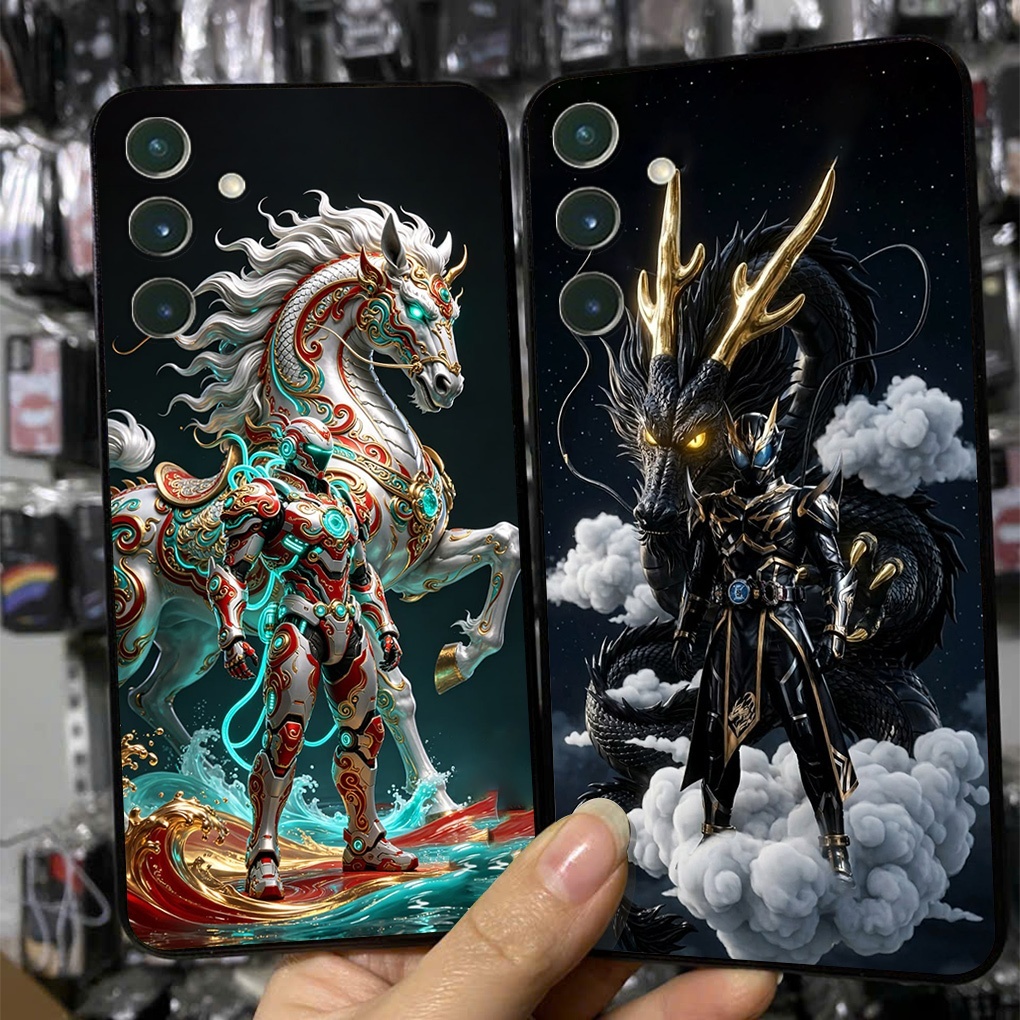 เคสสําหรับ Samsung ss s24 / ss s24 plus / s24 fe พร้อมพิมพ์สัตว์ราศีหุ่นยนต์สุดเจ๋ง
