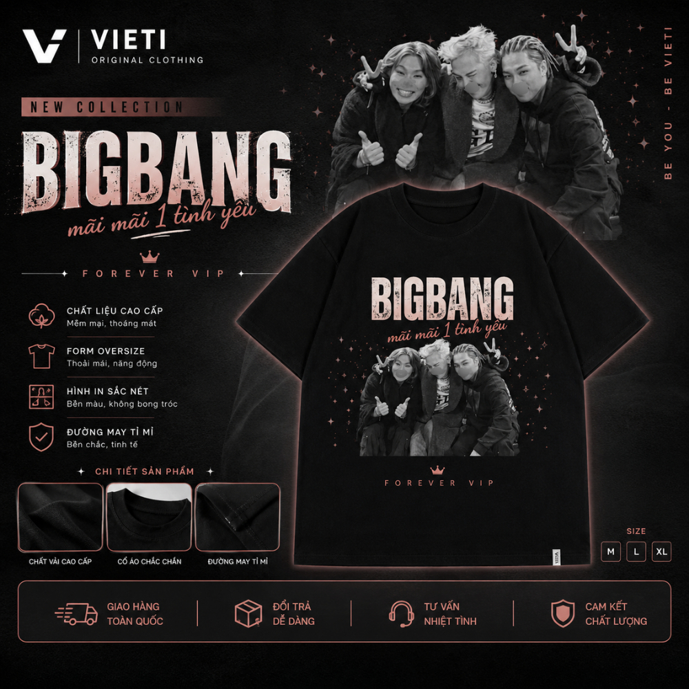 BigBang Concert 20th เสื้อยืด Unisex ดีไซน์พิเศษ Premium 260gsm Cotton VIETISTYLE