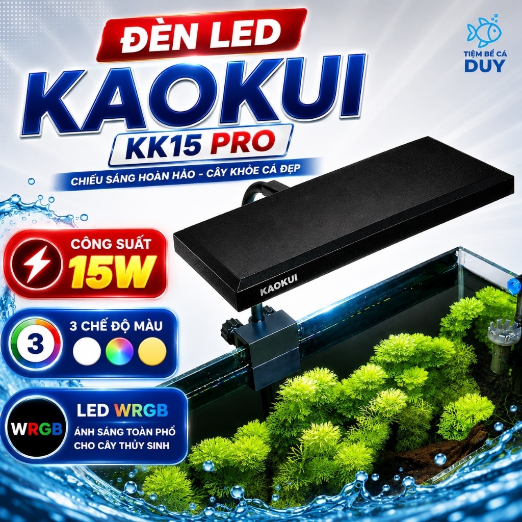 KaoKui KK15 Pro 15W ไฟ LED พร้อมโหมด 3 สี WRGB LED สําหรับตู้ปลา
