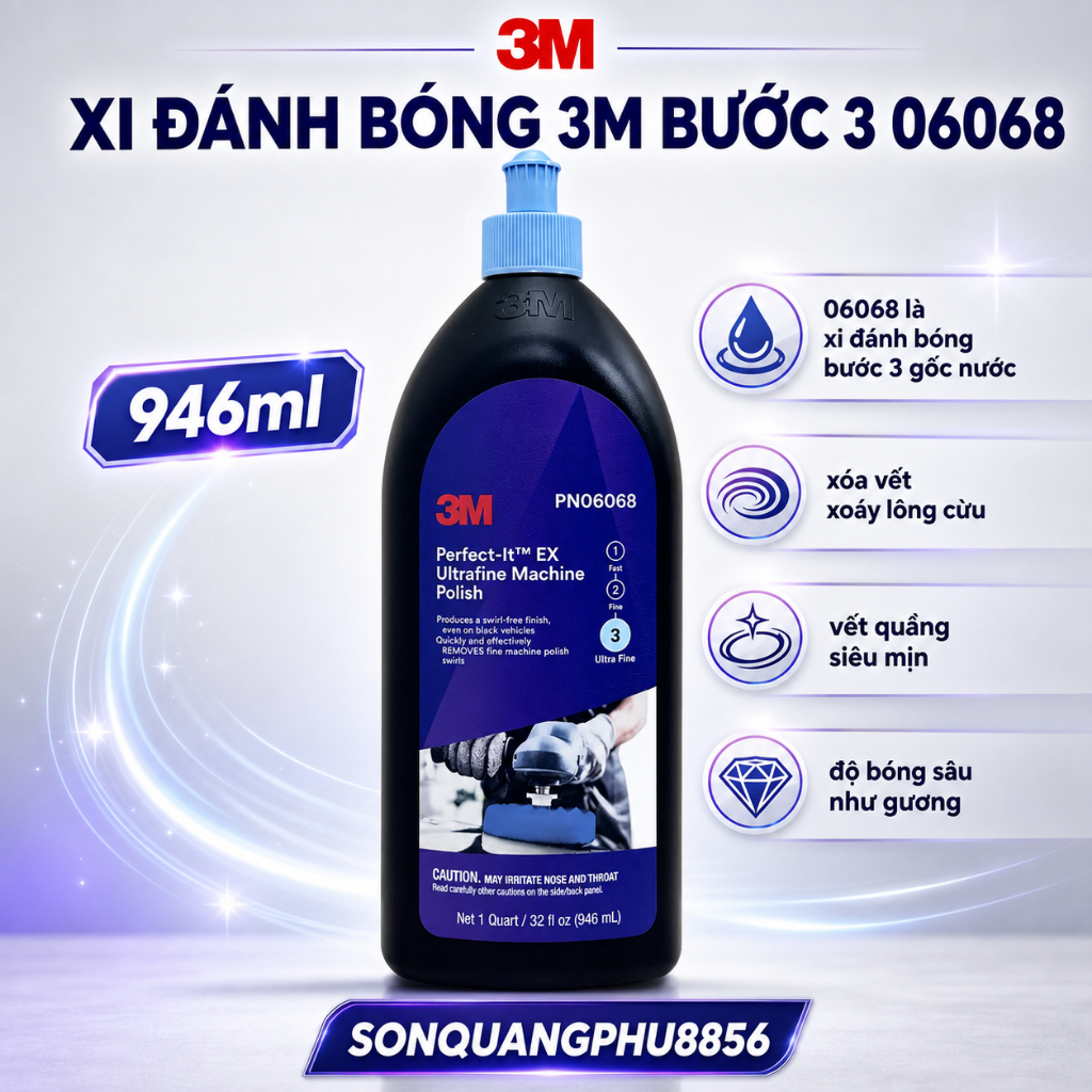 VAT INCLUDED - น้ํายาขัด US 3M 06068 946ml น้ํายาขัดเงา premium step 3 - 3M PERFECT
