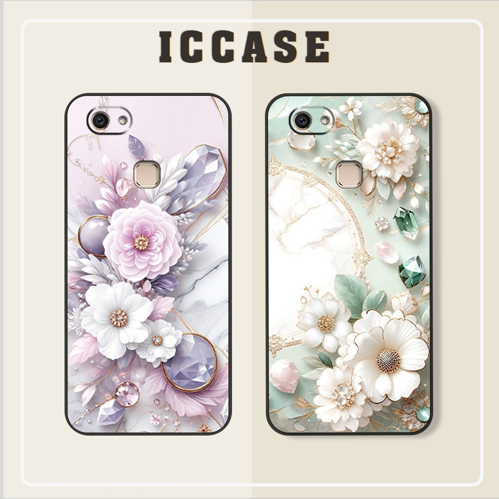 Vivo V7/ V7 Plus/ v7+ Flower Case สําหรับผู้หญิงสวย