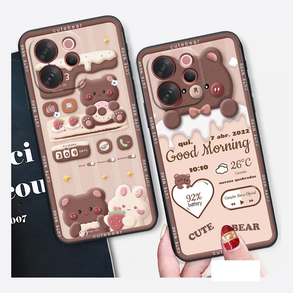 เคสสําหรับ Vivo V70 5G พิมพ์ลาย Brown - Pink Bear, Be@rick Bear, CUTEสุดๆ, CUTE