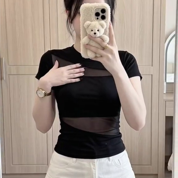 L70 เสื้อซิปธรรมดาตาข่าย