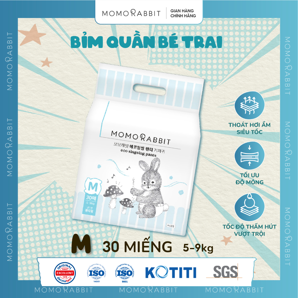 [1 ถุง] - ผ้าอ้อมเด็ก Momo Rabbit - Size M/L/XL/XXL