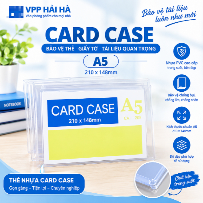 [Card Case] Combo of 2 Hard Plastic Card Case A5 210x148mm – โปร่งใส สะดวก