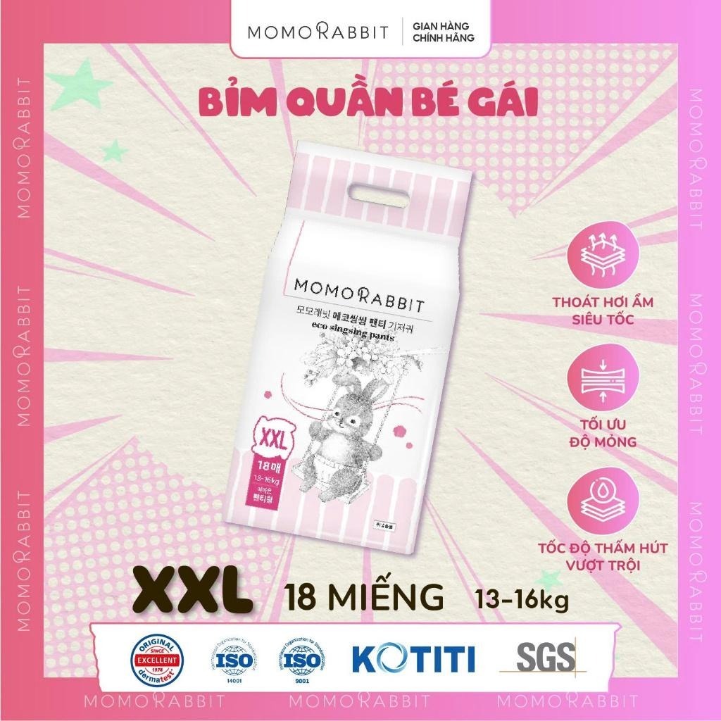 ผ้าอ้อมเด็ก Momo Rabbit - Size XXL - 18 ชิ้น - 13กก.+