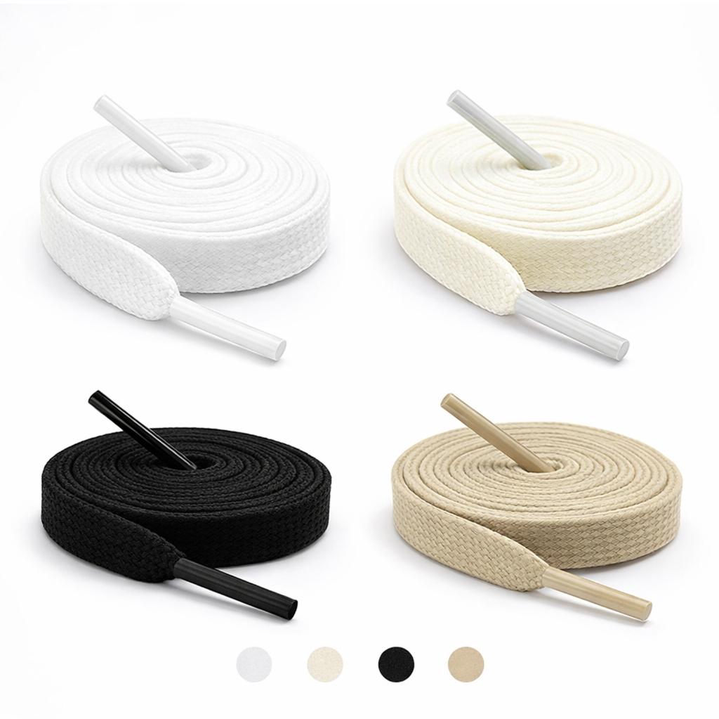 [CV1970s] 1970s Flat Shoe Laces 4 สีหลายความยาวทดแทนสําหรับรองเท้าผ้าใบตัดต่ําสูง