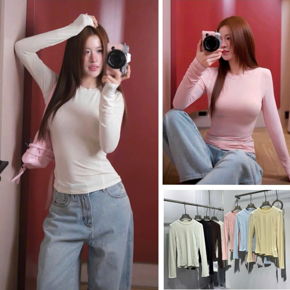 UMEE STORE AP1094 202 เสื้อยืดแขนยาวคอกลมจั๊ม
