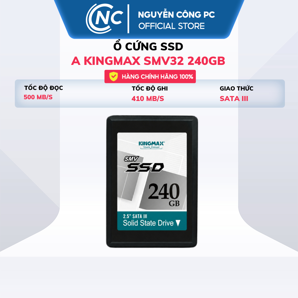 KINGMAX SMV32 240GB 2.5 นิ้ว SATA III SSD ฮาร์ดไดรฟ์ (2.5", SMV32-240G) - ใหม่ -