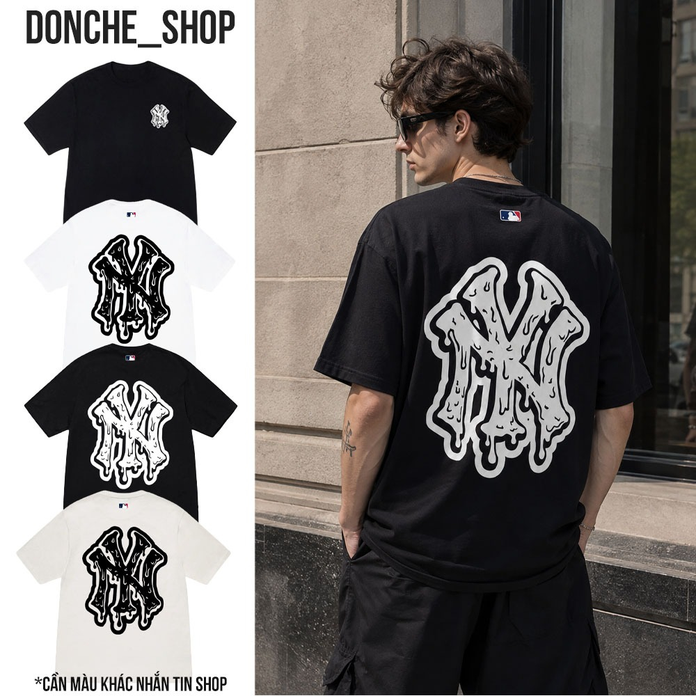 NY Melting โลโก้รูปแบบเสื้อยืด Unisex สําหรับผู้ชายและผู้หญิงผ้าฝ้ายคุณภาพสูง NY เสื้อยืด 587633