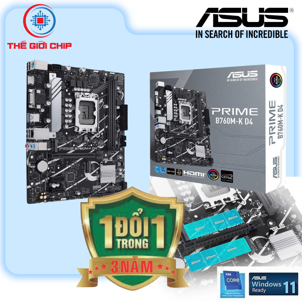 เมนบอร์ด ASUS PRIME B760M-K DDR4 สำหรับ.Socket LGA1700