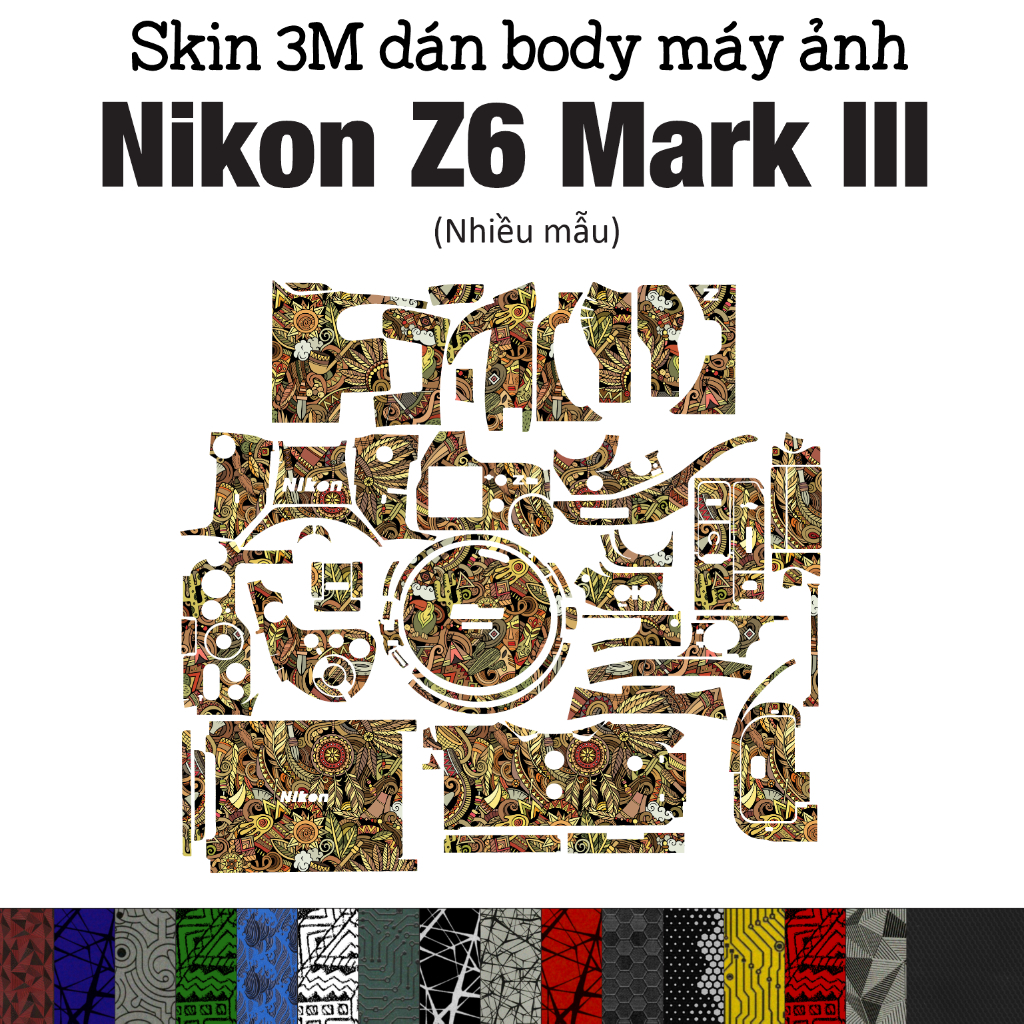สติ๊กเกอร์ผิว 3M สําหรับ Nikon Z6 Mark III [หลายรุ่น] | ฟิล์มกันรอยกันลื่นสําหรับตัวกล้อง z6ม3