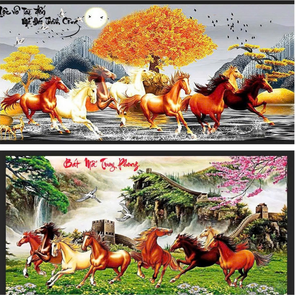 HA DOAN PAINTING SHOP - ภาพวาดเพชรที่ประสบความสําเร็จของม้า 8 ม้า M2539 M2540 M2541 M2542 KT 1M2 และ