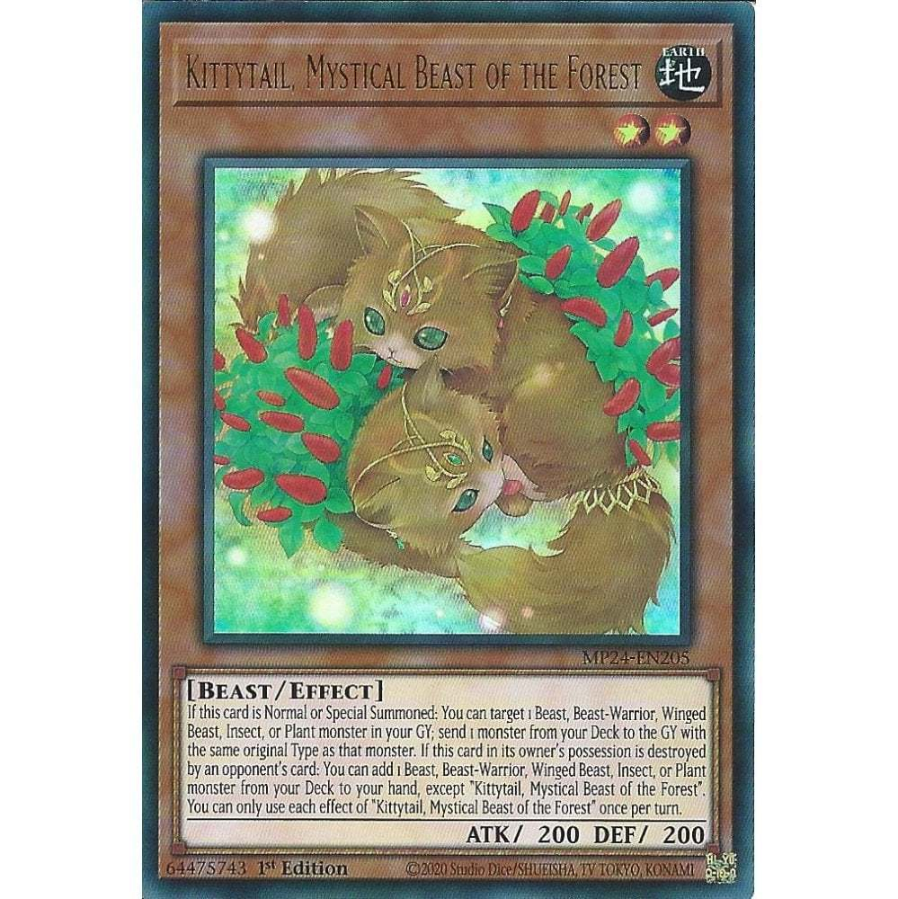 [KW2 Yugioh] [EN-UK] [Kawaii] การ์ด MP24-EN205 Kittytail สัตว์ลึกลับแห่งป่า : การ์ดหายากมาก : รุ่นที