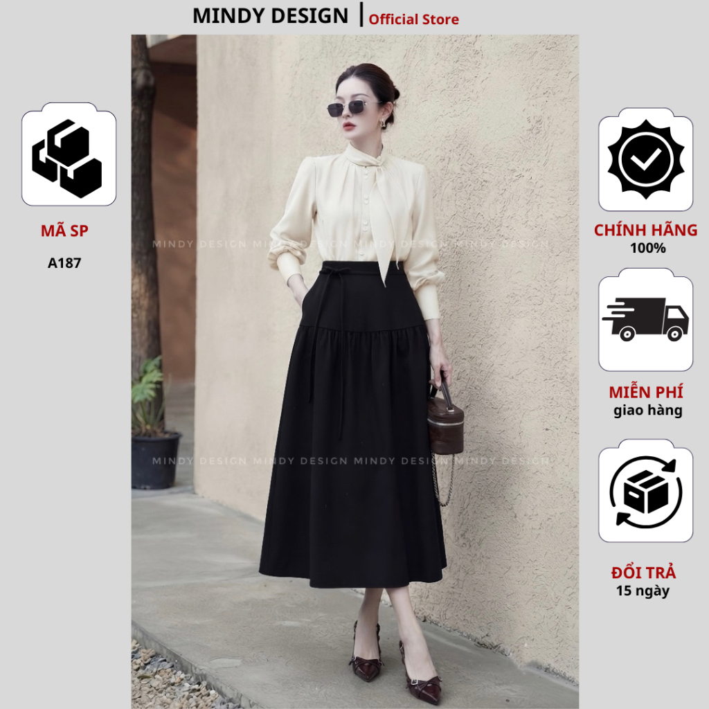 A187 - เสื้อคอปกโบว์ผู้หญิง A187 แขนสั้น Chic Office Lady Style - MidyDesign ดีไซน์ระดับไฮเอนด์
