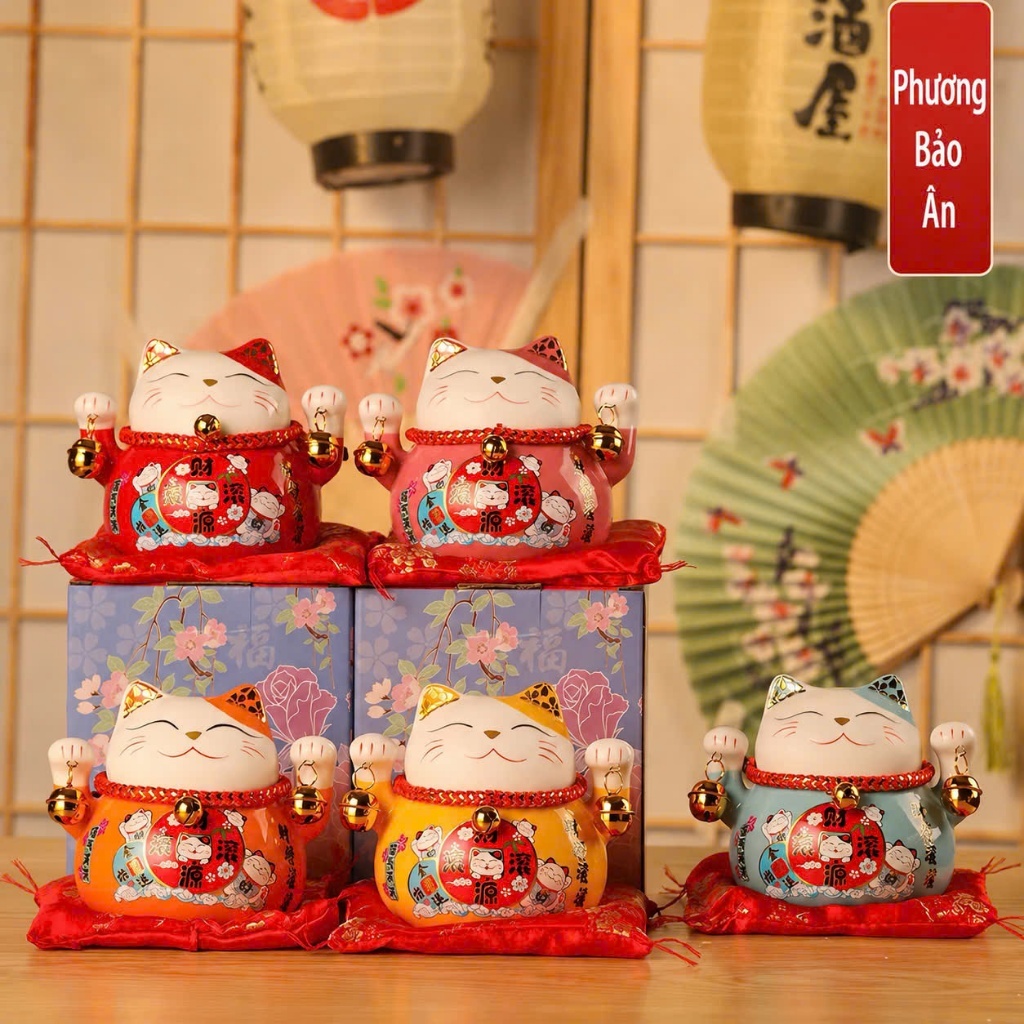 Maneki Neko God of Wealth Cat PUUONG BAO AN Calling Guests Saving Jar Grand เปิดของขวัญสําหรับการทํา