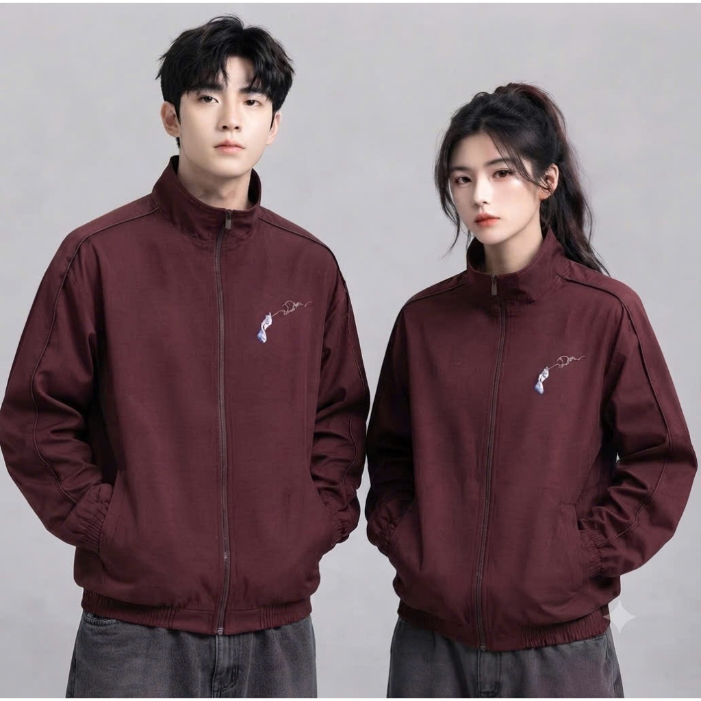 Di,o เสื้อกันลมผ้าไหม D,G คอปกสูง, ปลอกคอ unisex, คอปก, เสื้อกันลมผู้ชาย 2 ชั้นที่สวยงาม CODE ของแท้