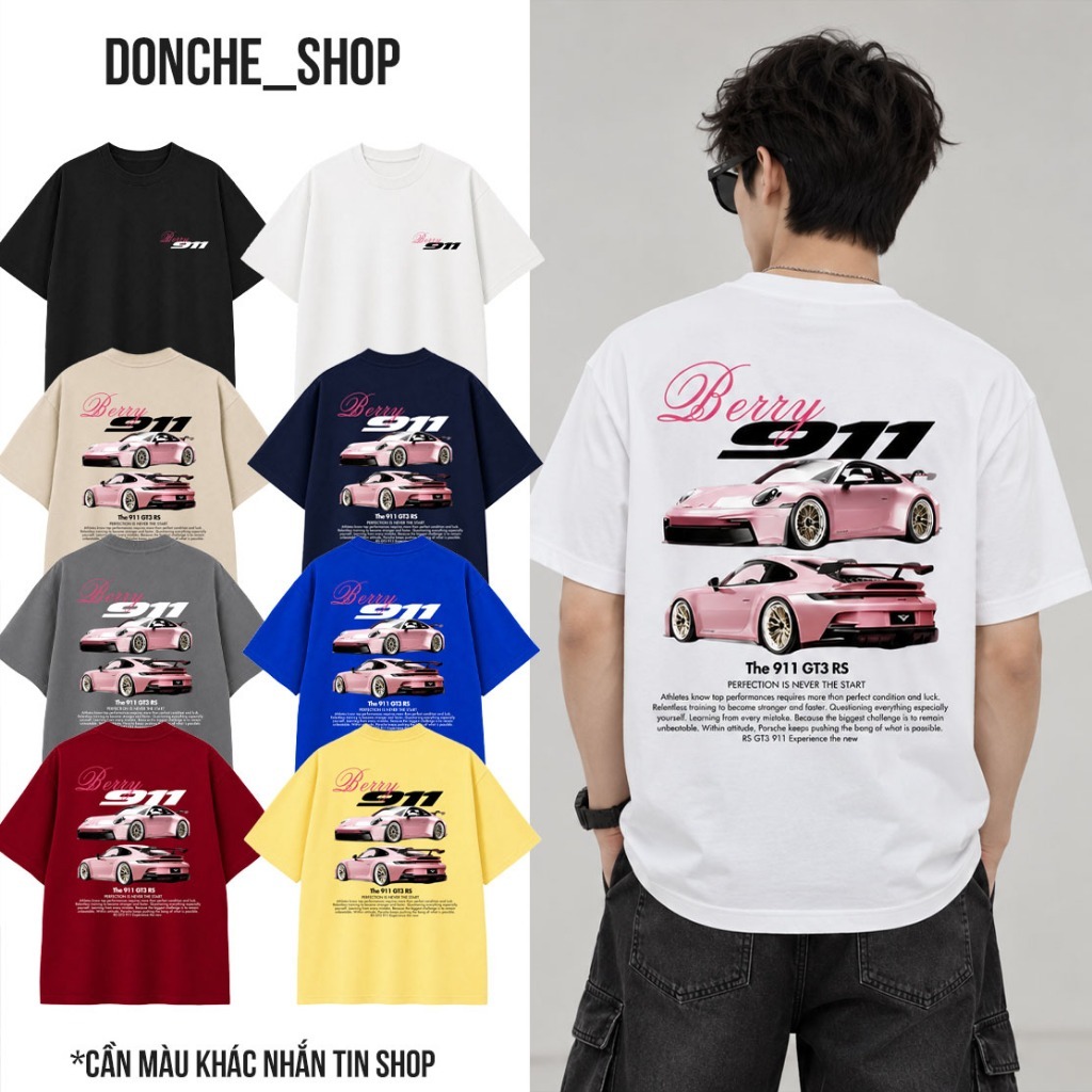 Berry 911 Form เสื้อยืด Unisex ผู้ชายและผู้หญิงผ้าฝ้ายคุณภาพสูง Porsche 911 GT3 RS เสื้อยืด 589471