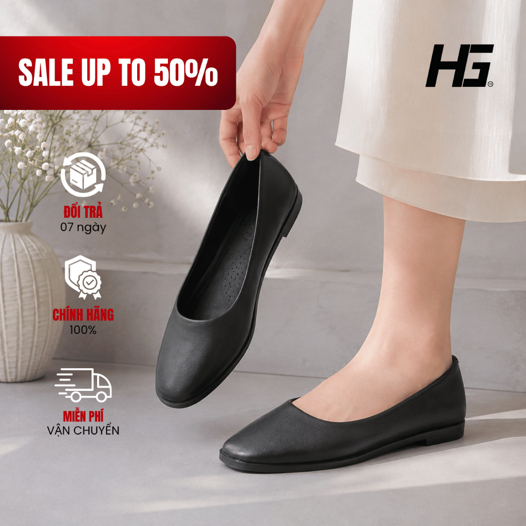 รองเท้าหนังผู้หญิง HG2325 สไตล์ญี่ปุ่น Round Toe Flat Sole - HG Fashion Vietnam