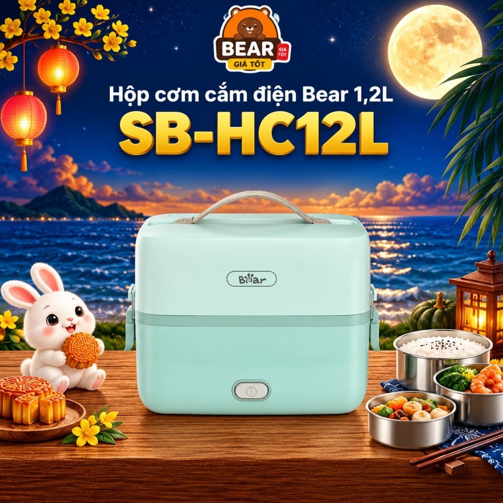 Bear SB-HC12L 1.2L กล่องข้าวแบบเสียบปลั๊ก เครื่องทําความร้อนและรักษาความร้อนมัลติฟังก์ชั่นสะดวก 18 เ