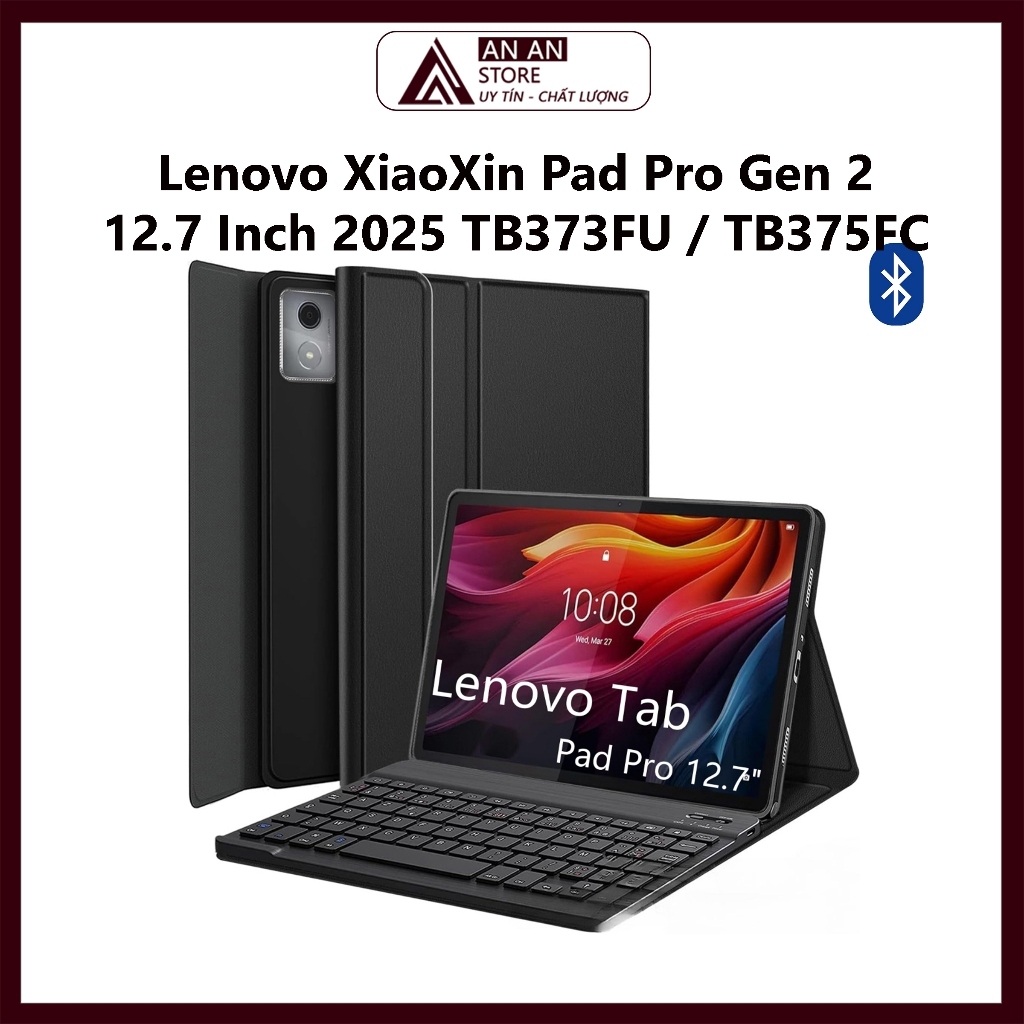 เคสหนังพร้อมคีย์บอร์ดสําหรับ Lenovo XiaoXin Pad Pro Gen 2 12.7 นิ้ว 2025 TB373FU / TB375FC แท็บเล็ตบ