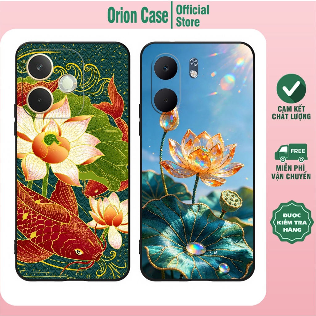 เคส tpu แบบนุ่ม Oppo A5/Oppo A5x/Oppo A5i/Oppo A5i Pro พิมพ์การประดิษฐ์ตัวอักษรดอกบัว สันติภาพและโชค