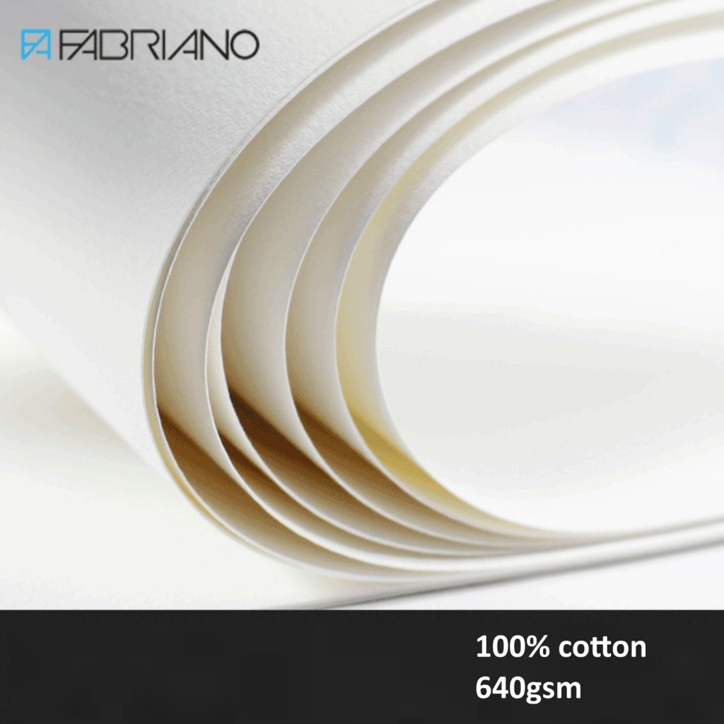 กระดาษสีน้ําผ้าฝ้าย FABRIANO 640gsm