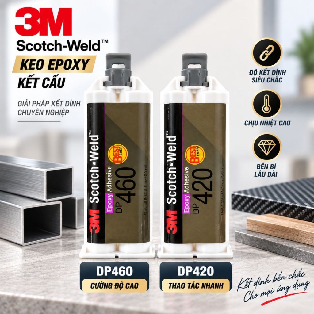 กาว 2 ช่อง 3M Scotch-Wed Epoxy DP460 DP420 Super Adhesive อเนกประสงค์ 50ml
