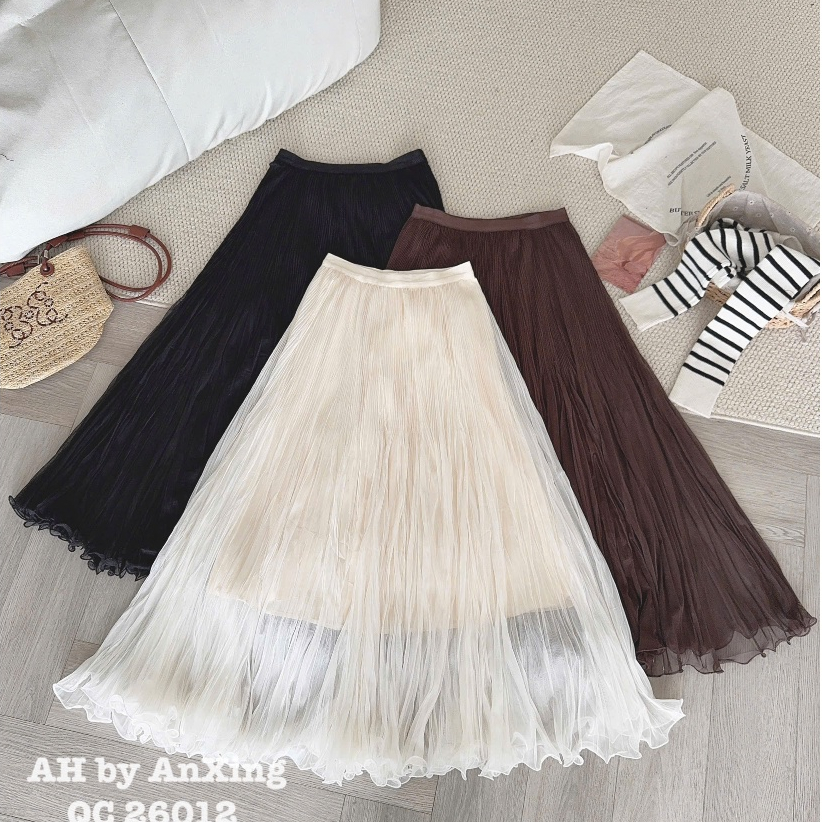 Suzy Skirt (TSW) กระโปรงผ้าชีฟองระบายยาวผู้หญิง the.sweather