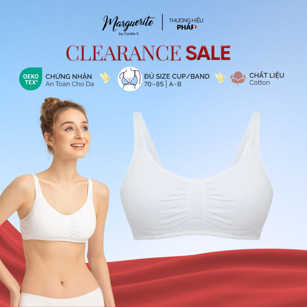เสื้อชั้นในสําหรับสาววัยแรก พยุงหน้าอก โฟมบางไร้โครง OEKO-TEX standard Antibiotic Cotton | CORÈLE TE