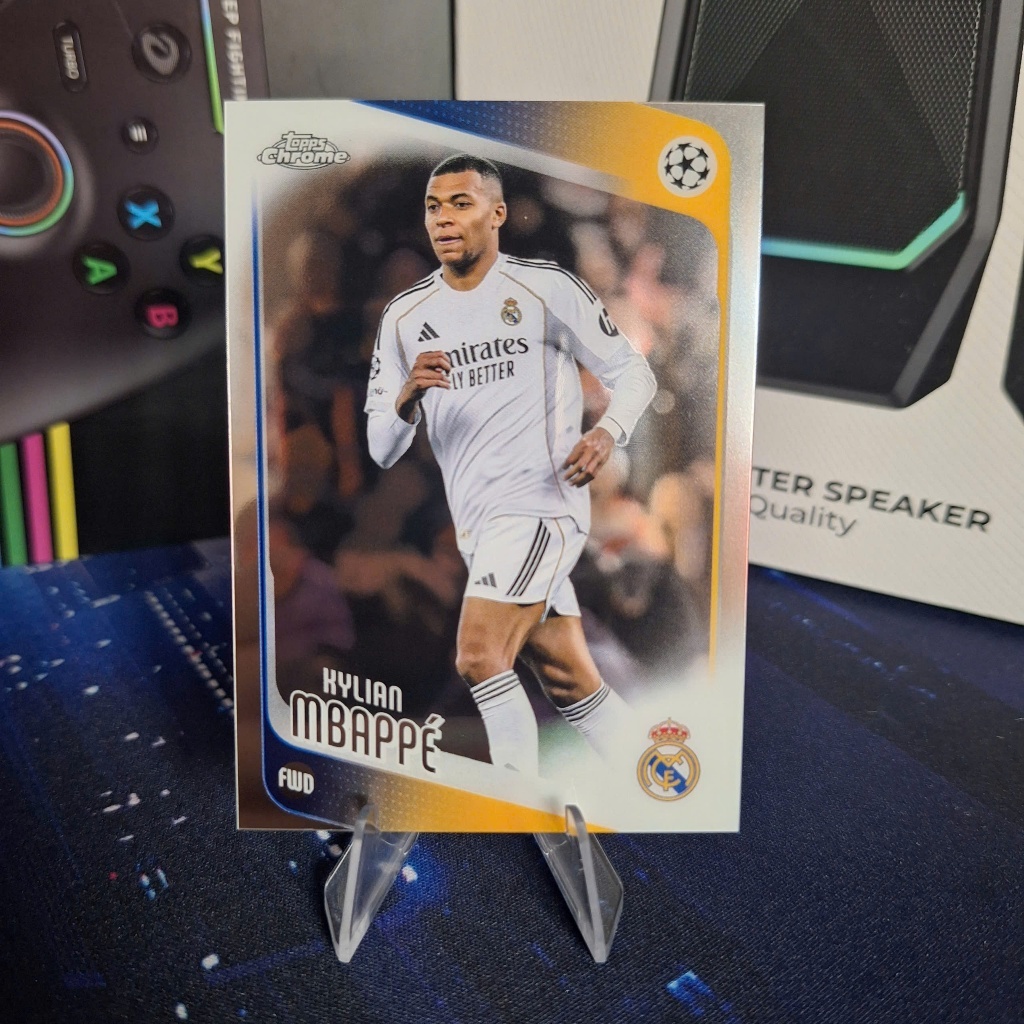 Mbappe Real Madrid การ์ดโครเมียม Topps ของแท้