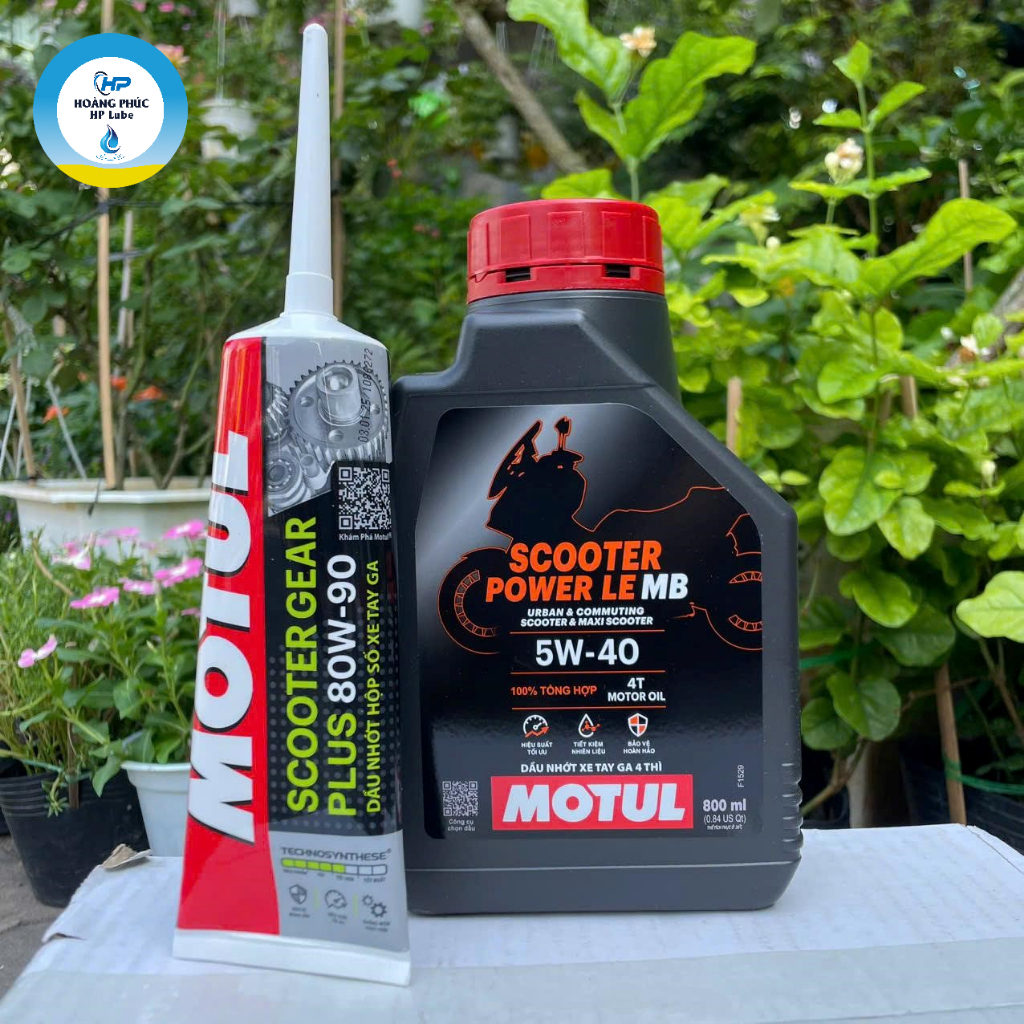 Motul Scooter Power LE 5W40/10w40 Oil + ของแท้ Motul Laptop/Gearbox Oil 120ml