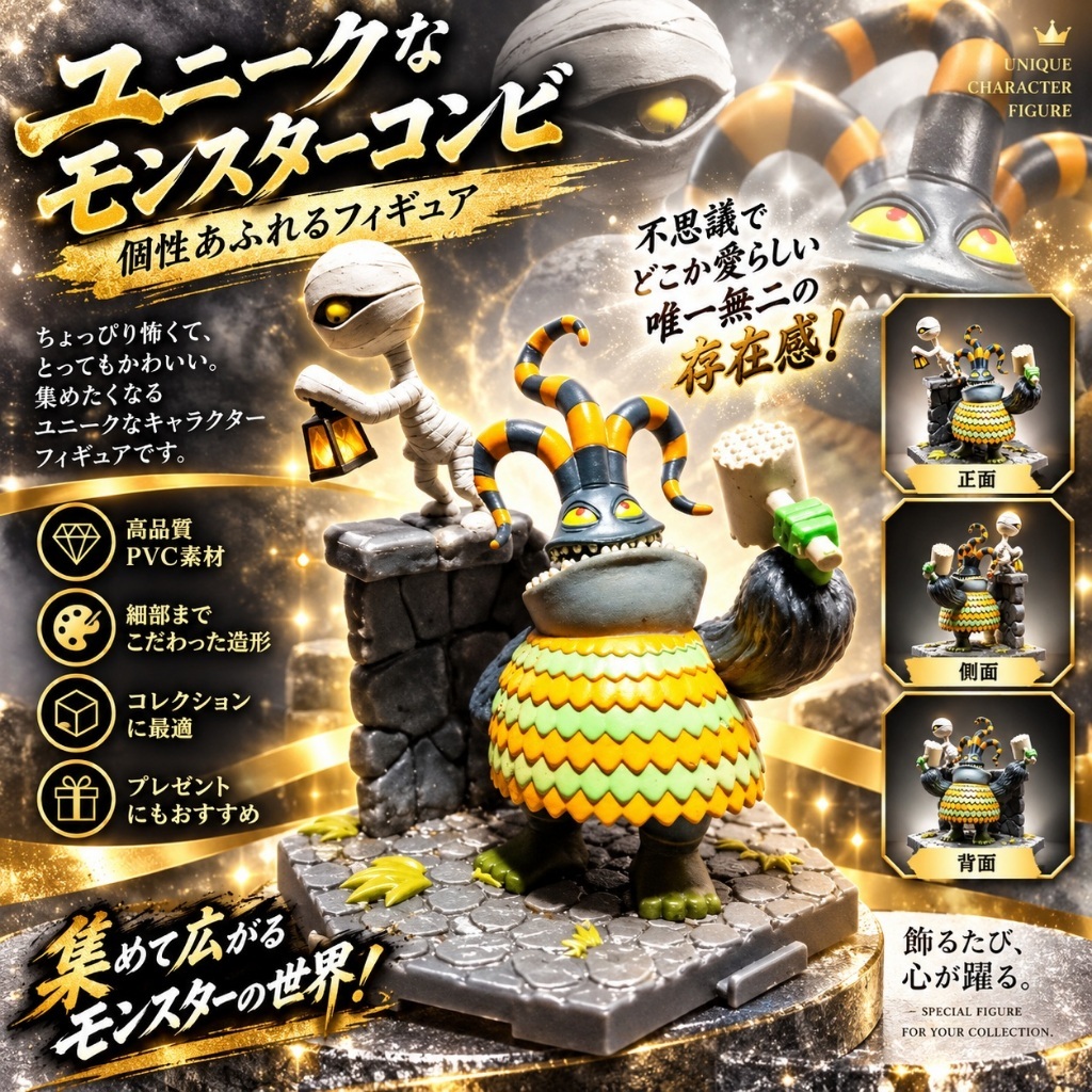 Jazwares ถ้ําหลักรุ่น Harlequin Demon monster และ Mummy Boy halloween Mummy 2166 d8 2