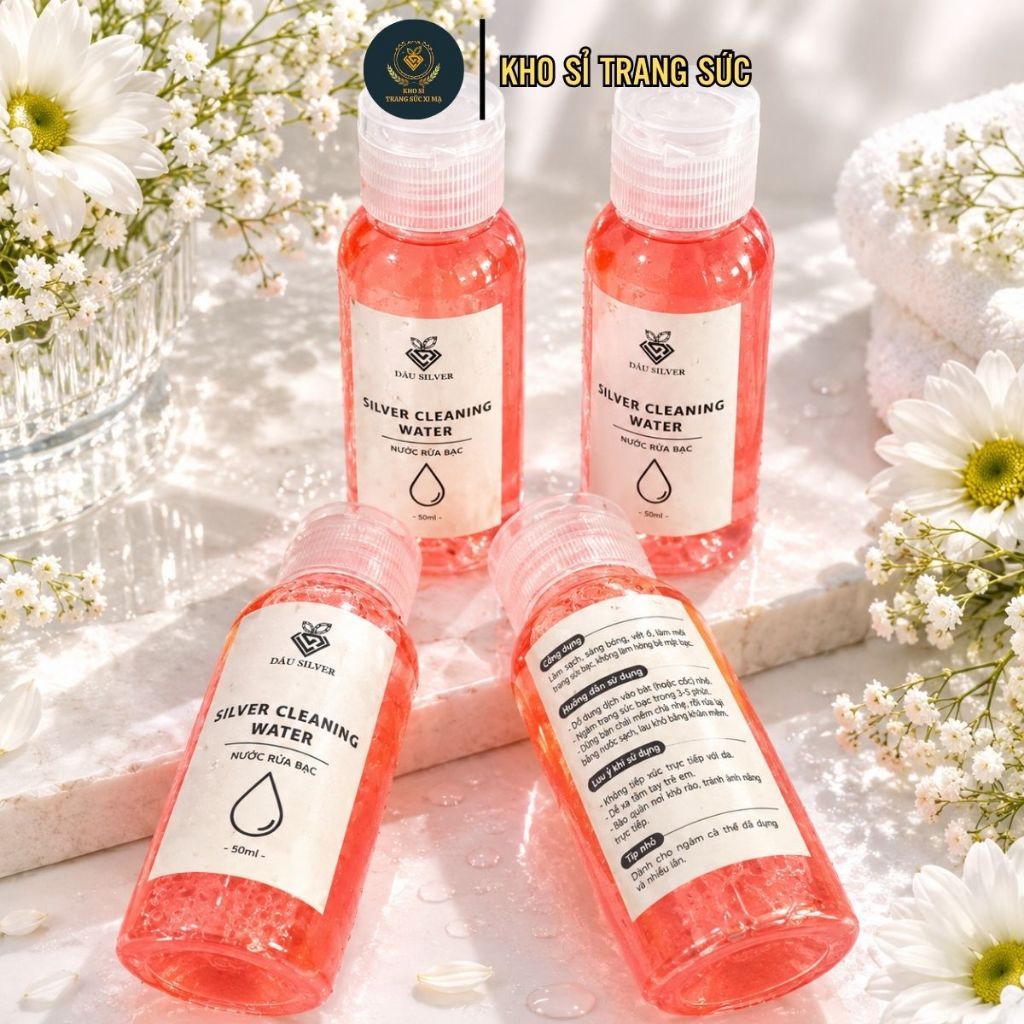 น้ํายาทําความสะอาดเงิน, Silver Jewelry Brightening Solution, Shiny Cleaner Silver Jewelry 50ML - Str