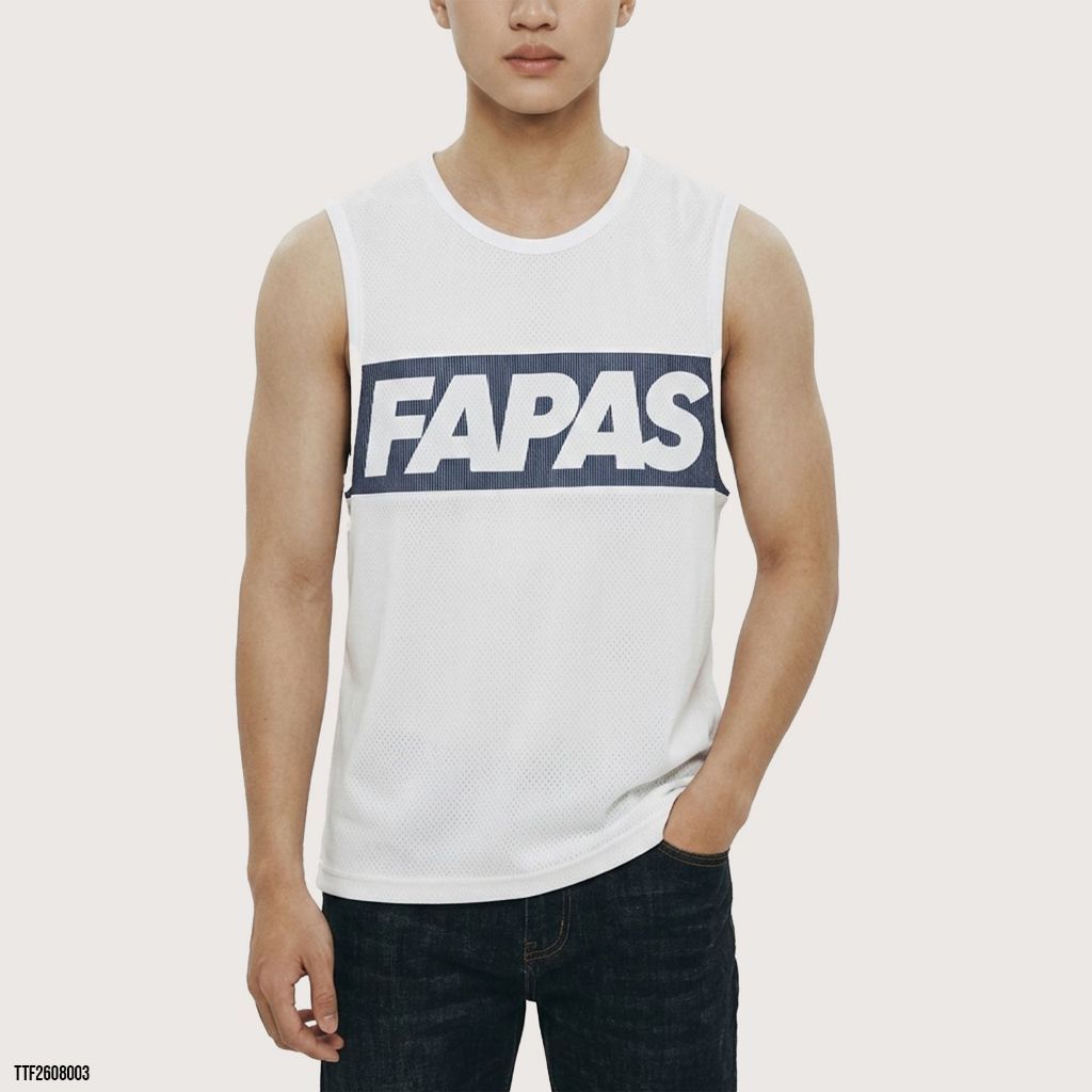 [FAPAS] เสื้อกล้ามตาข่ายตาข่ายพักผ่อนสําหรับผู้ชายผ้าตาข่ายระบายอากาศสุดไดนามิกฟอร์ม