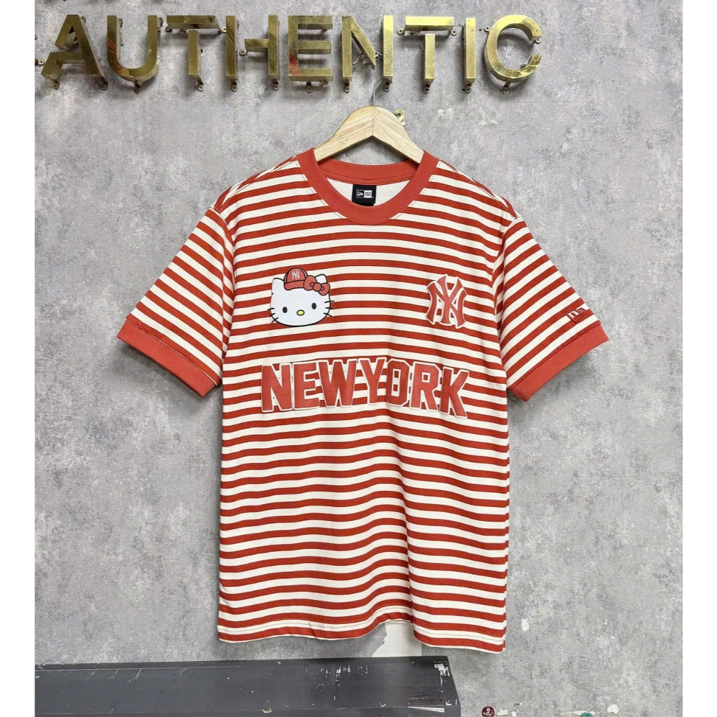 (GENUINE) NY KITTY ORANGE STRIPED T-SHIRT