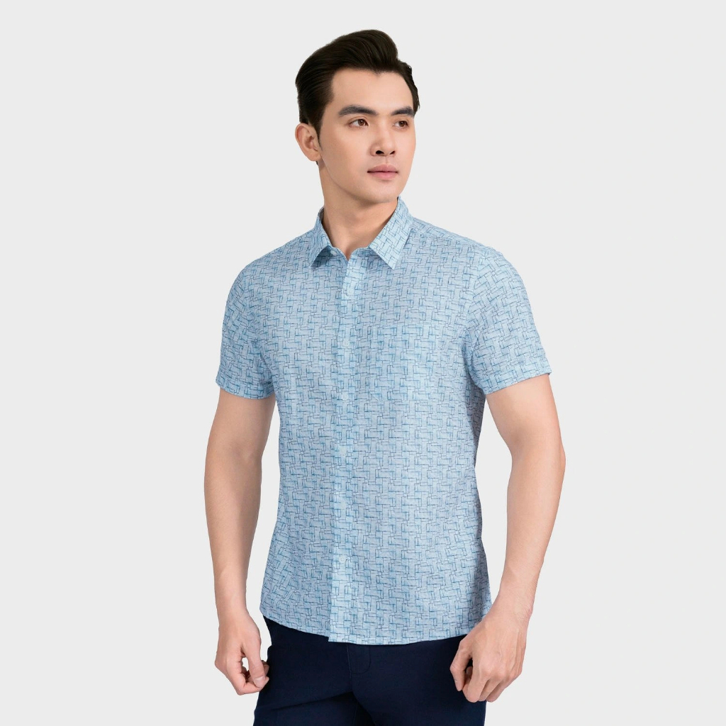 Aristino Perfect Fit เสื้อเชิ้ตผู้ชายพิมพ์ลายสีขาว ASS165AS4