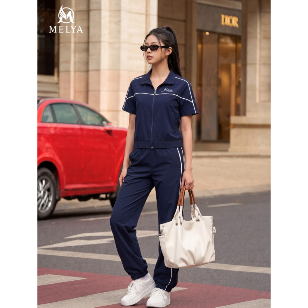 MELYA 6S3A081X ชุดลม Elora – Elegant Charcoal Blue น้ําหนักเบา นุ่ม สปอร์ตชิค