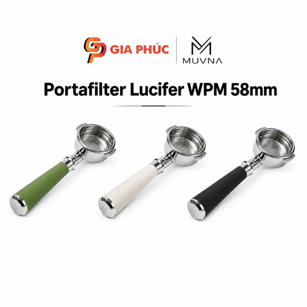 Portafilter Lucifer WPM 58mm MUVNA Coffee Handle| มือจับไม่มีก้น 2 หู 58 มม. รวมตะกร้า